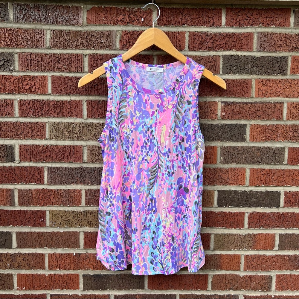 Bombom Purple and Pink Paisley Patterned Sleeveless Tank Top